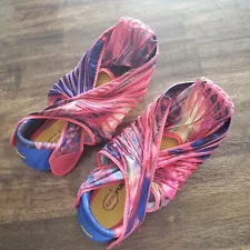 Furoshiki Vibram The Wrapping Sole Walking Shoes XL Unisex 11-12 Pink Blue EUC!