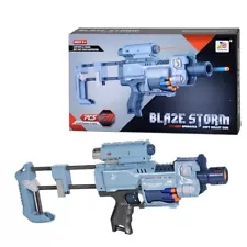 Electric Soft Bullet Toy Gun for Kids with Nerf Darts - Long Range Machine Gun