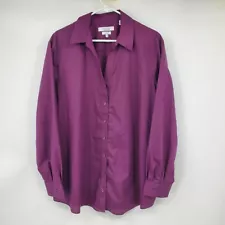 Foxcroft for Appleseed's Wrinkle Free Shaped Purple Button Down Shirt 22W