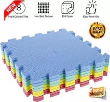 8 PCS Foam Floor Mats Padding for Exercise Gym All Use Interlocking EVA