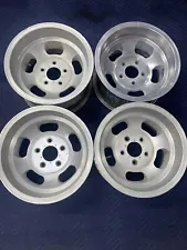 Chevy GMC 5 Lug Aluminum Slot Mag Wheels 15x8.5” C10 Truck 15” Blazer Van 5X5”