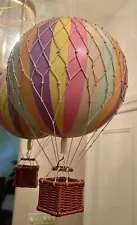 Rainbow Striped Decorative Hot Air Balloon Model 12” Tall