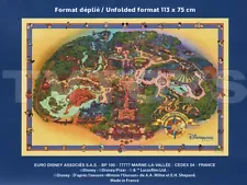 Official 45 x 30 inches Paris France Disneyland Park Fun Wall Art Map Exclusive