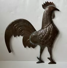 Antique Copper ROOSTER Weathervane Sign with Patina, Farm House Folk Art