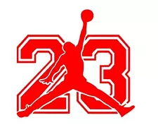 Set of 2 Michael Jordan 23 Air Decal Basketball Logo Vinyl Window Sticker