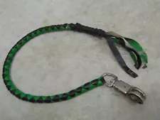 Dream Apparel 36" Green & Black Braided Leather Get Back Whip Strap