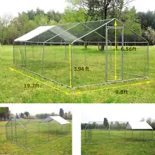 20 x 10 ft Metal Chicken Run Coop Walk-in Poultry Cage Hen HouseHabitat Cage