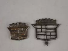 VTG Cadillac Hood Ornament and Door Badge Emblems