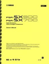 Yamaha PSR-SX900 PSR-SX700 Digital Workstation Keyboard OWNER'S MANUAL