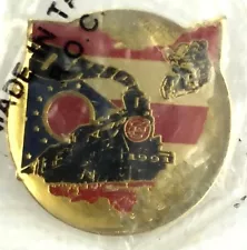 Vtg Pin Goldwing GWRRA Club Chapter Member 1991 Ohio Rally Train Yard Locomotive