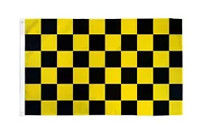 Checkered Yellow & Black Flag Banner 3' x 5' Polyester 100D-On Sale!