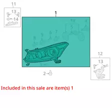 Used Left Headlight Assembly fits: 2012 Honda Crosstour Left Grade A (For: 2010 Honda Accord Crosstour)