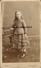 **RESERVED SALE** CDV GIRL LAYERED DRESS BOOTS VICTORIAN ANTIQUE PHOTO #B3422