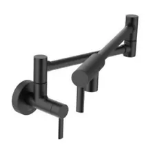 Moen Modern Pot Filler Matte Black Two-Handle Kitchen Faucet - S665BL