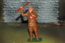 RARE ORIGINAL AMERICAN METAL LEAD TOY SOLDIER GASSED OR SHOT IN NECK-1940