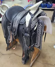 16" Montura Charra- - Mexican - Horse Saddle - Cincelada- #27-808