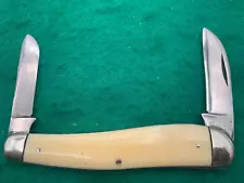 ð¯1878-1932 NEW YORK KNIFE Co. Big 4" FARMERS TRAPPER FRENCH IVORY HANDLES