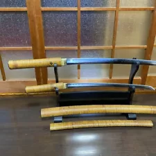 Imitation Japanese Sword Katana Wisteria Tree Sheath With 2 Swords Hanging Stand