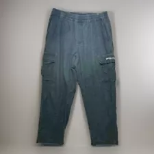 Welcome Skateboards Pants Men’s L Green Corduroy Cargo Chamber Elastic Waist