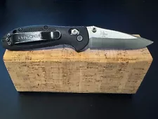 Benchmade 556 Mini Griptilian Mel Pardue Plain Edge 154CM Folding Pocket Knife