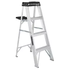 4' Aluminum Step Ladder, 250-lb Capacity, W-2112-04S Ladder for Home