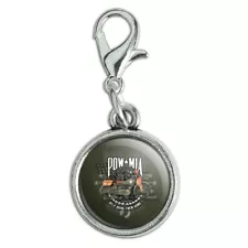 POW MIA Army Motorcycle Bring Them Home Bracelet Charm with Lobster Clasp