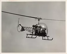 US Army Helicopter 1950s Press Photo Bell H-13 Sioux Aircraft *P142c