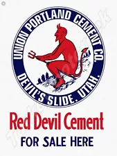 Red Devil Cement For Sale Here 9" x 12" Metal Sign