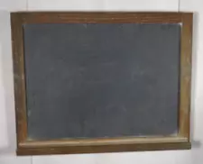 Antique Oak Wood Frame Slate Chalkboard Blackboard W/Chalk Rail Holder Mid-Size