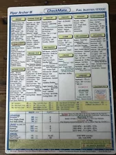 Checkmate Piper Archer III fuel injected G1000 checklist and reference card