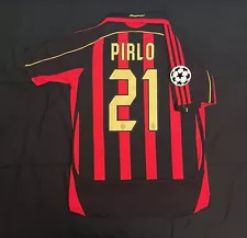 Pirlo #21 2006/2007 Small Retro UCL Home Jersey Soccer Football Milan S