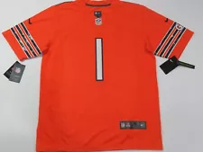 Justin Fields #1 Chicago Bears Game Limited Men's Jersey Orange