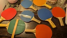 Lot of 8 Vintage Wooden Ping Pong Table Tennis Paddles