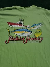 VTG Comfort Colors Green T-Shirt Fishing Frenzy Oregon Inlet, NC Men's XXL