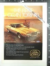 1972 Ford Gran Torino ad Grille bumper hood right fender header moulding shot 33