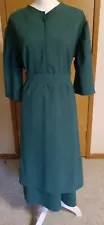 *SALE*Amish Mennonite Sz 3x Handmade Modest Apron Dress B 48 Forest Green GUC