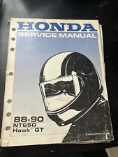 Honda Factory Service Manual 1988-1991 NT650 Hawk GT 61MN801