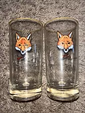 Set Of 2 Carwin Middleburg Fox-Mask Highball Glasses