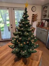 Vintage 1970's Very Large 23” Ceramic Christmas Tree With Base