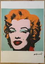 Andy Warhol "Marilyn Monroe on Blue Ground" Limited Edition Off Set Lithograph