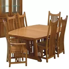 used amish dining room set royal mission style, natural cherry solid wood