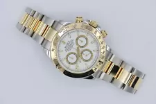 Rolex Daytona 116523 White Index Dial Chronograph Two-Tone Oyster Band Year 2000