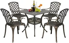 Table Chat Weather Resistant Set Chairs Set of 4 Wrought Iron Patio Furniture