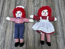 Raggedy Ann and Andy dolls vintage 21” Handmade Vintage