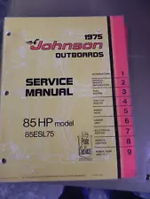 Johnson Outboard Service Manual 1975 85 HP P# JM7512 Nice Manual