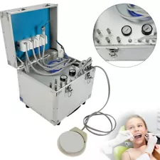 USED!Portable Dental Mobile Delivery Unit Rolling Case Air Compressor Suction US