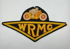 VINTAGE MOTORCYCLE CLUB "WR MC" OUT LAW GANG FELT STITCHED PATCH 11.5"