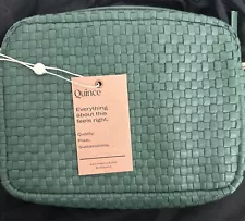 Quince Italian Leather Handwoven Crossbody- Emerald NEW