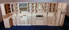 DOLLHOUSE MINIATURE BESPAQ 6 PIECE UNFINISHED KITCHEN 1/2" SCALE NEW MINT