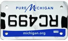 *99 CENT SALE* Michigan FULL INVERT MOTORCYCLE License Plate #RC 499 No Reserve